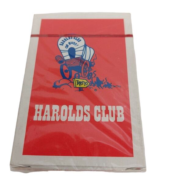 New Sealed Vintage Harolds Club Reno Nevada Playing Cards Full Deck With Jokers - Picture 1 of 5